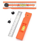 Multi-role Depth Measuring Ruler Adjustable Woodworking Multi-angle Marking Ruler Positioning Scribing Protractor Tools