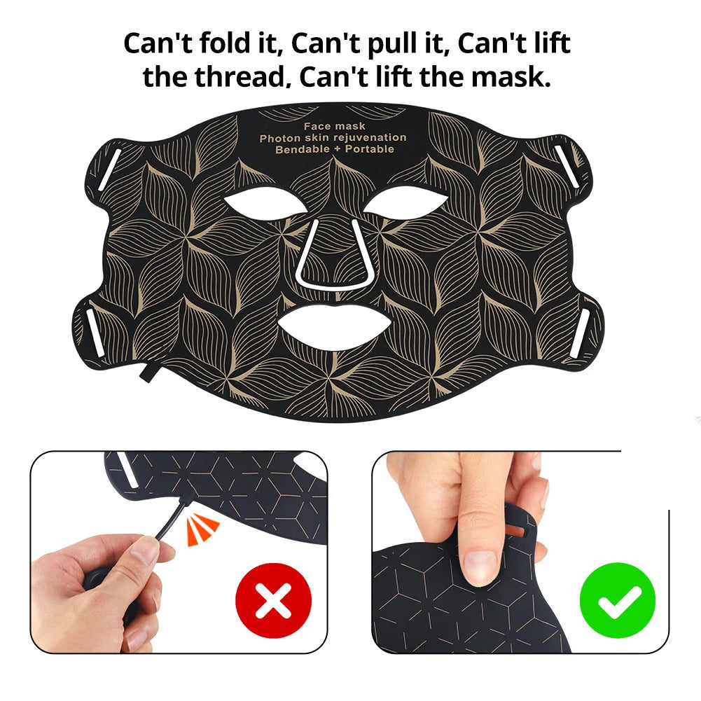 LED 8 Colors Face Mask and Neck Red Light  Near Infrared Therapy Anti Aging Wrinkle Acne Pore Oil Control Skin Tighten Whiten