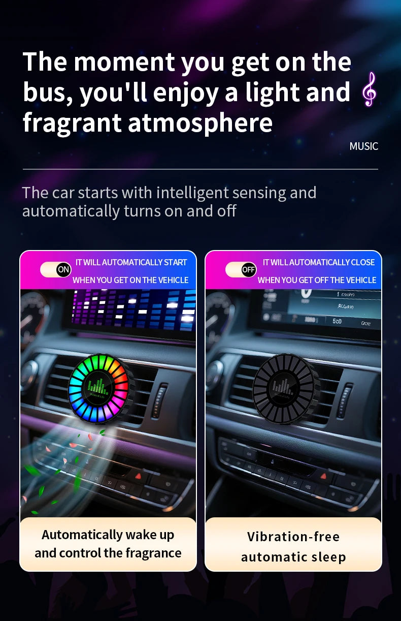 Automotive Atmosphere Light Air Outlet Rhythm Light Aromatherapy Pickup Light Automotive Air Outlet Decorative Light Colorful