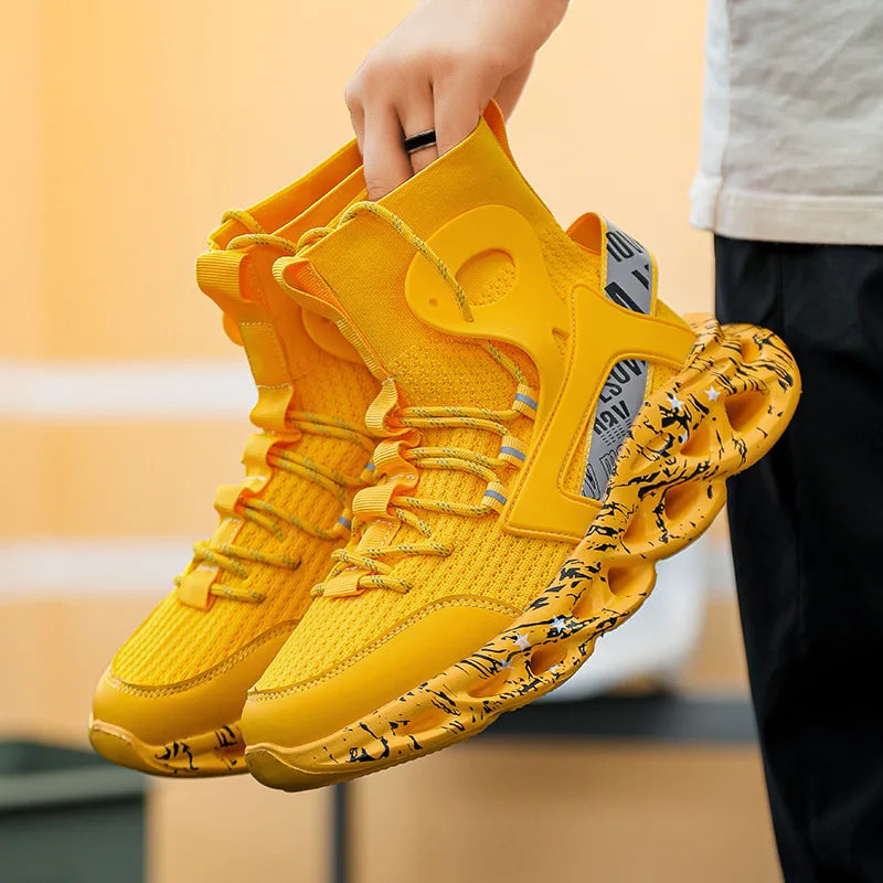 Street Red High Top Sneakers Man Fashion Platform Designer Running Shoes For Men Original Breathable Casual Men's Sports Shoes