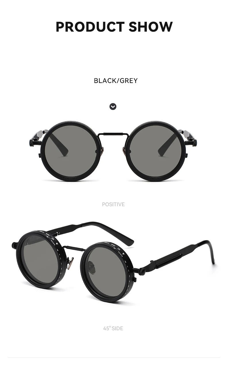 Gafas de sol redondas polarizadas ND9, gafas de sol con atenuación ajustable unisex, gafas de pesca Retro Punk para hombres, gafas de sol para exteriores UV400