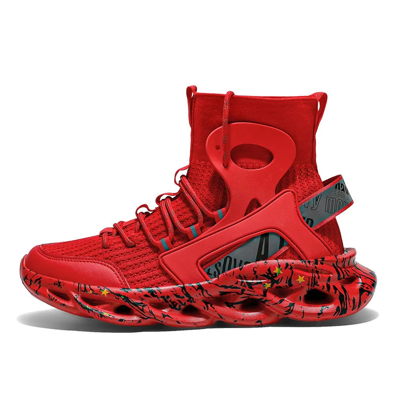 Street Red High Top Sneakers Man Fashion Platform Designer Running Shoes For Men Original Breathable Casual Men's Sports Shoes