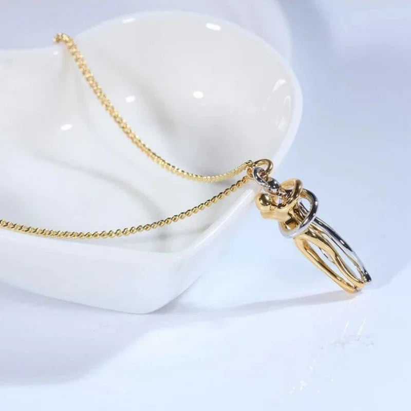 Fashion Couple Hug Pendant Necklace For Women Girls Wedding Chain Necklaces Party Valentine's Day Fashion Jewelry Gifts