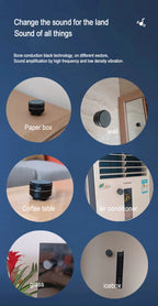 Bone conduction wireless speaker - sucker mount, TWS hi-fi sound enhanced bass, wearable loop, resonance features dynamic audio