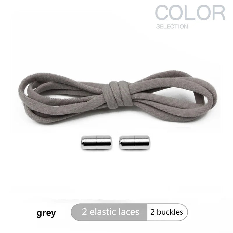 4Pcs/1Pair 100cm Elastic No Tie Shoelaces Metal Lock Shoe Laces For Kids Adult Sneakers Quick Shoelaces Semicircle Shoestrings