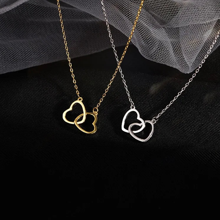 2Pcs/Set Simple Puzzle Heart Matching Pendant Couple Matching Necklace Couple Good Friends Ladies Men Hip Hop Sweater Chain