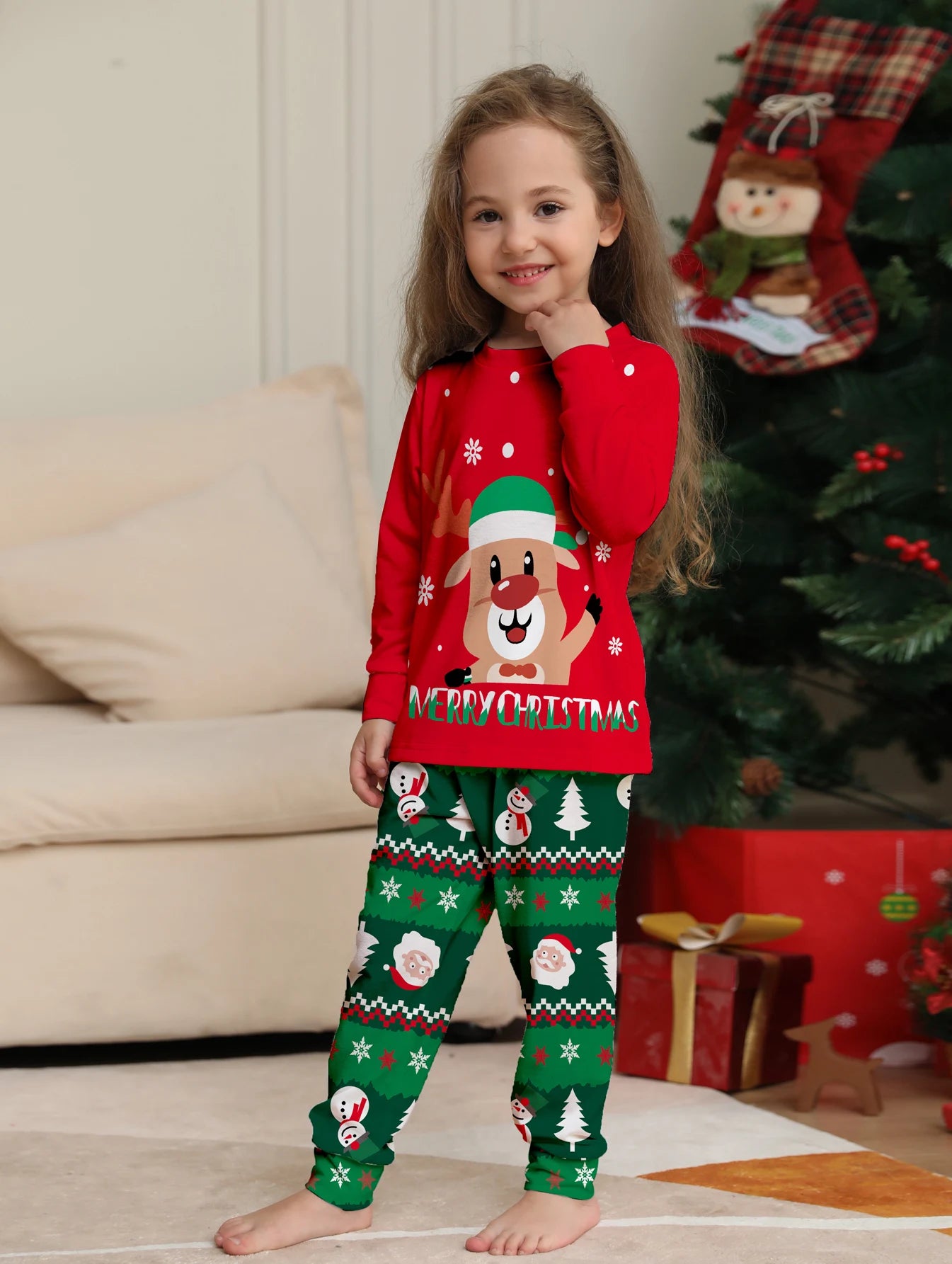 2024 Couples Christmas Family Matching Pajamas Set Mother Kids Clothes Christmas Pajamas For Family Clothing Set