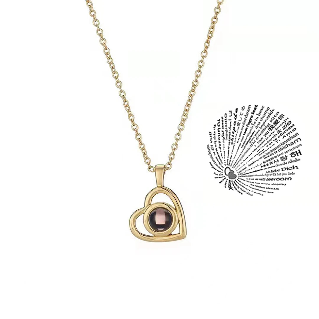 Projection Necklace 100 Languages I Love You Pendant Jewelry For Girlfriend Wife Lover Couple Creative Romantic Necklaces Gifts