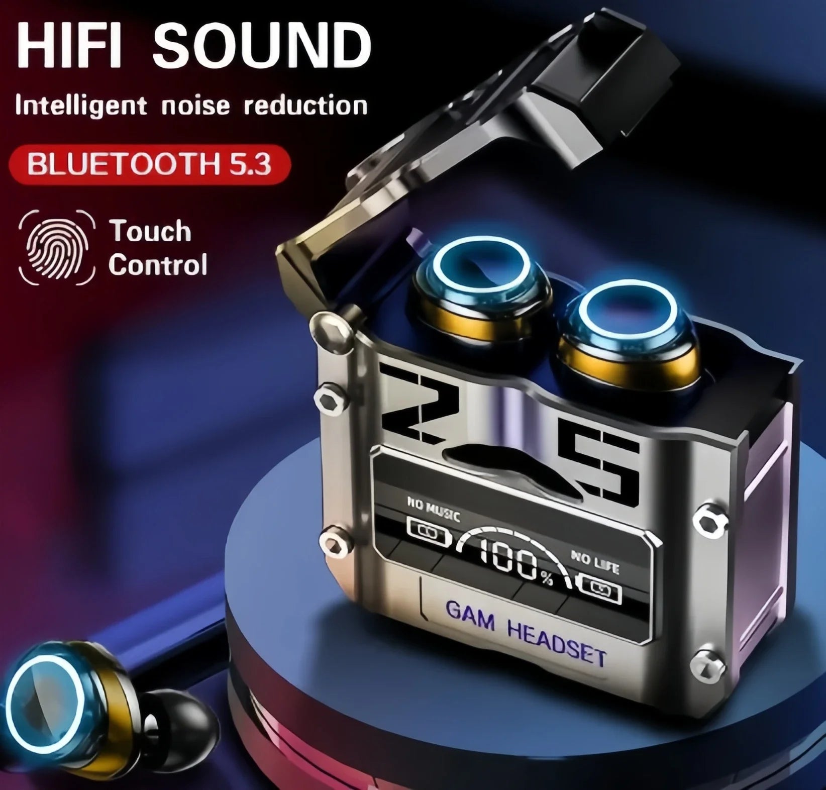 New TWS M25 Bluetooth 5.3 TWS Wireless Headphones with LED Display Stereo Headset Touch Control Earbuds Noise Reduction