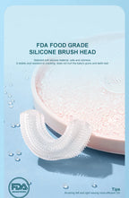 Children U-shaped Electric Toothbrush 360 Degrees Smart Cartoon Kids silicone Toothbrush Automatic Rechargeable Sonic Toothbrush