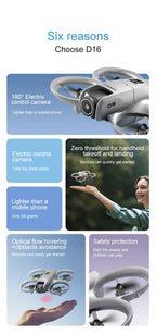 Lenovo D16 Drone 8K Aerial HD Profesional Dual-camera Helicopter Optical Flow Positioning Avoidance Bushless Motor GPS Drone UAV