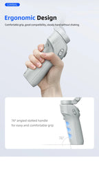 TOKQI M01 3-Axis Anti-Shake Handheld Gimbal Phone Stabilizer Foldable Holder Selfie Tripod with Fill Light for iPhone Smartphone