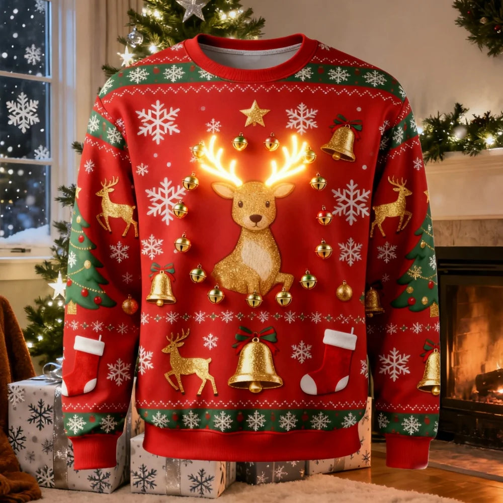 Christmas Themed Men's Sweatshirt Christmas Tree 3D Print Autumn Long Sleeve Graphic Hoodie Christmas Gift Casual Men's Clothing