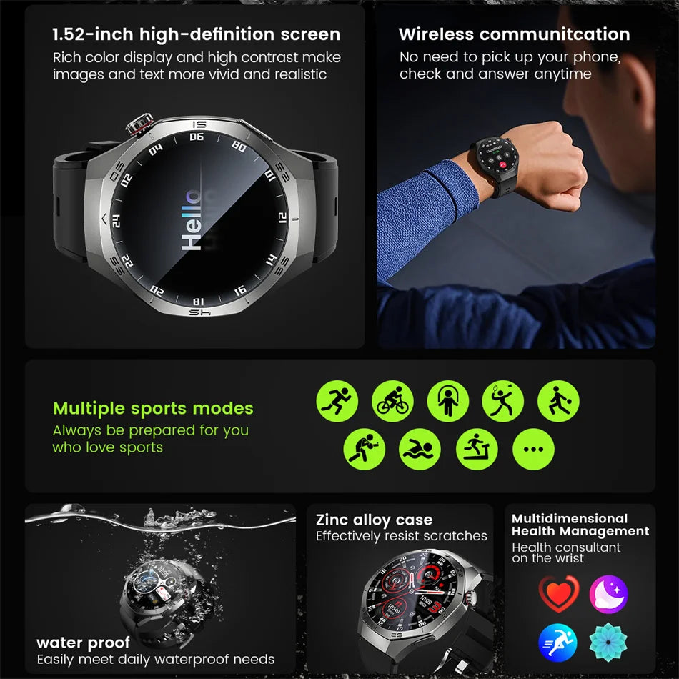 2025 New For Huawei Watch GT5Pro Military GPS Smart Watch Men Full Touch Screen Sport Fitness HealthTest Voice Call SmartWatch