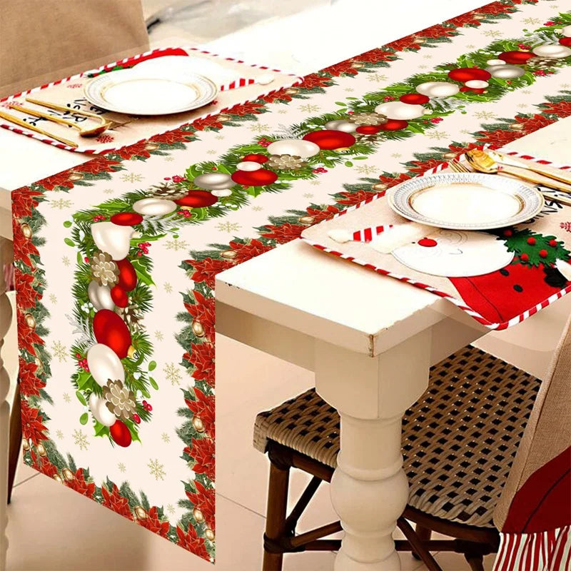 Christmas Table Runner Merry Christmas Decoration For Home Xmas Table Decor 2025 Navidad Notal Noel Ornament Happy New Year 2026