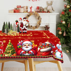 Christmas Tablecloth Christmas Party Decoration 2025 Xmas Table Decor Santa Claus Table Cover Navidad Natal New Year Gift 2026
