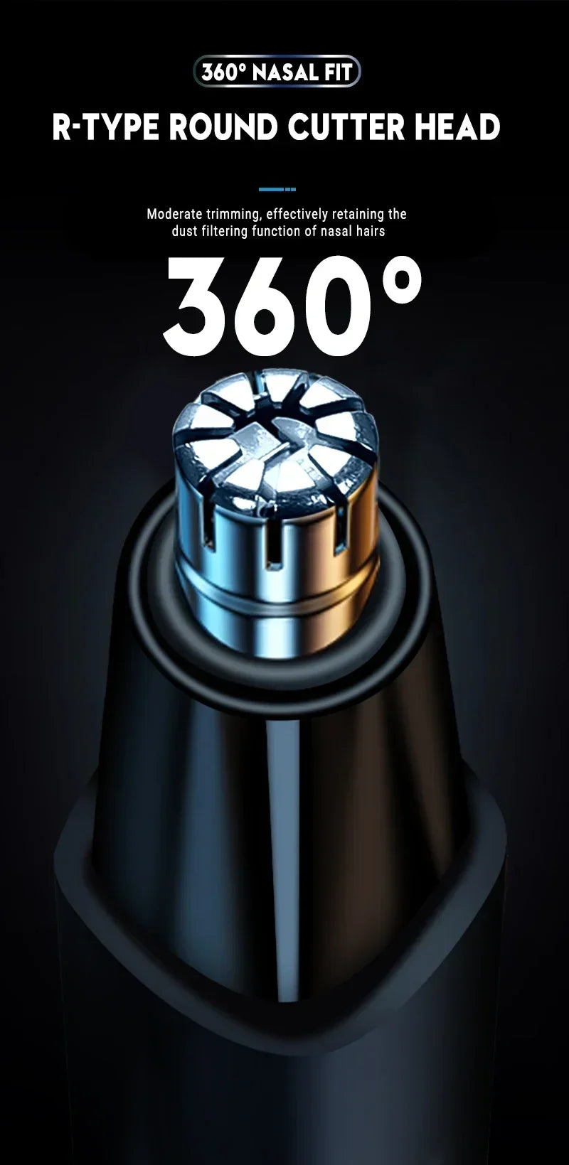 Recortadora eléctrica portátil 2 en 1 de vello de nariz y orejas 2024. Profesional, indolora y portátil.ow For Men