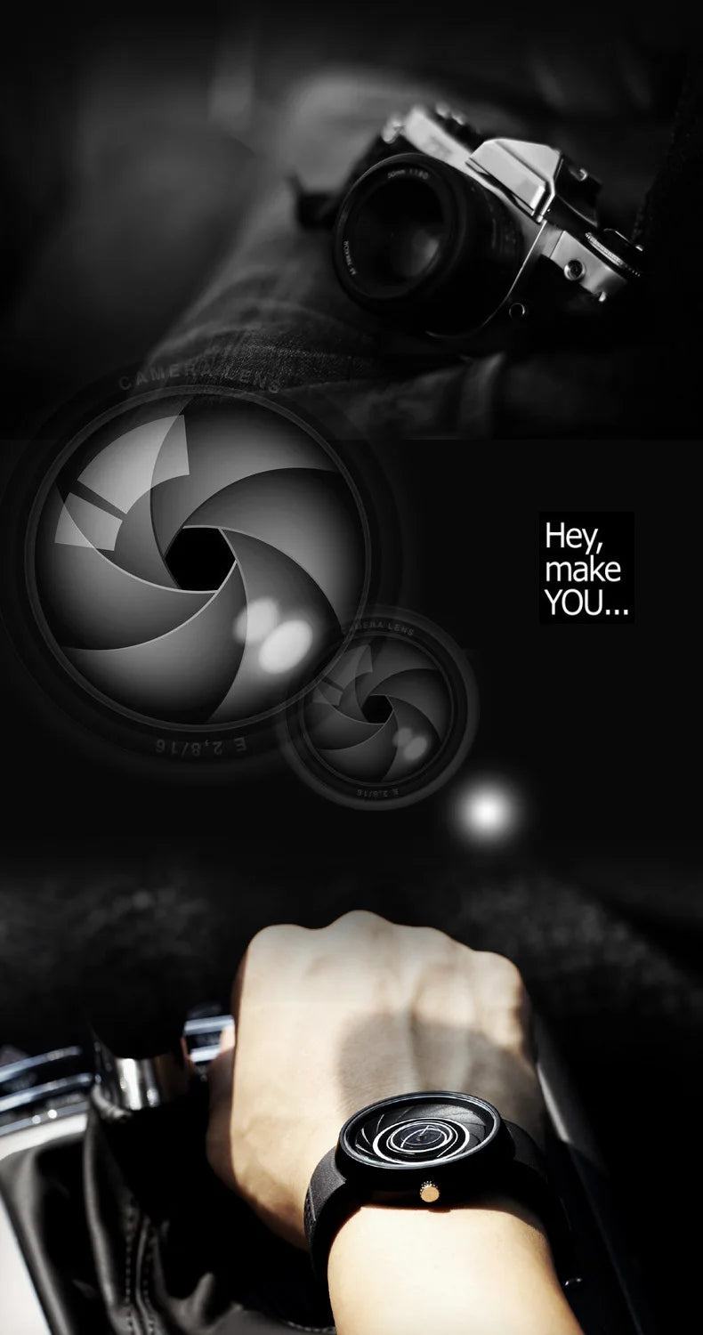 2023 men's gift Enmex creative industrial Lens and prism wristwatch coil design light sports fashion quartz watches