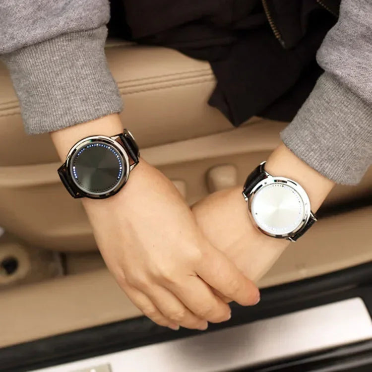 New Fashion Touch Watch Led Watch Men Creative Dot Matrix Blue Light Led Digital Watches Electronic Watch reloj hombre digital