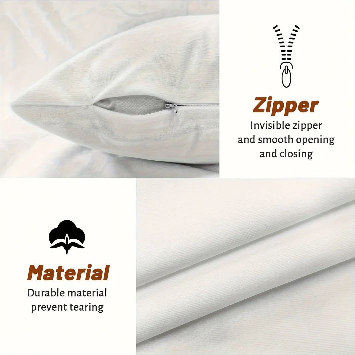 Charming Christmas Reindeer 18x18 Inch Throw Pillow Cover - Soft Short Plush with Zipper Closure for Bedroom & Living Room Decor