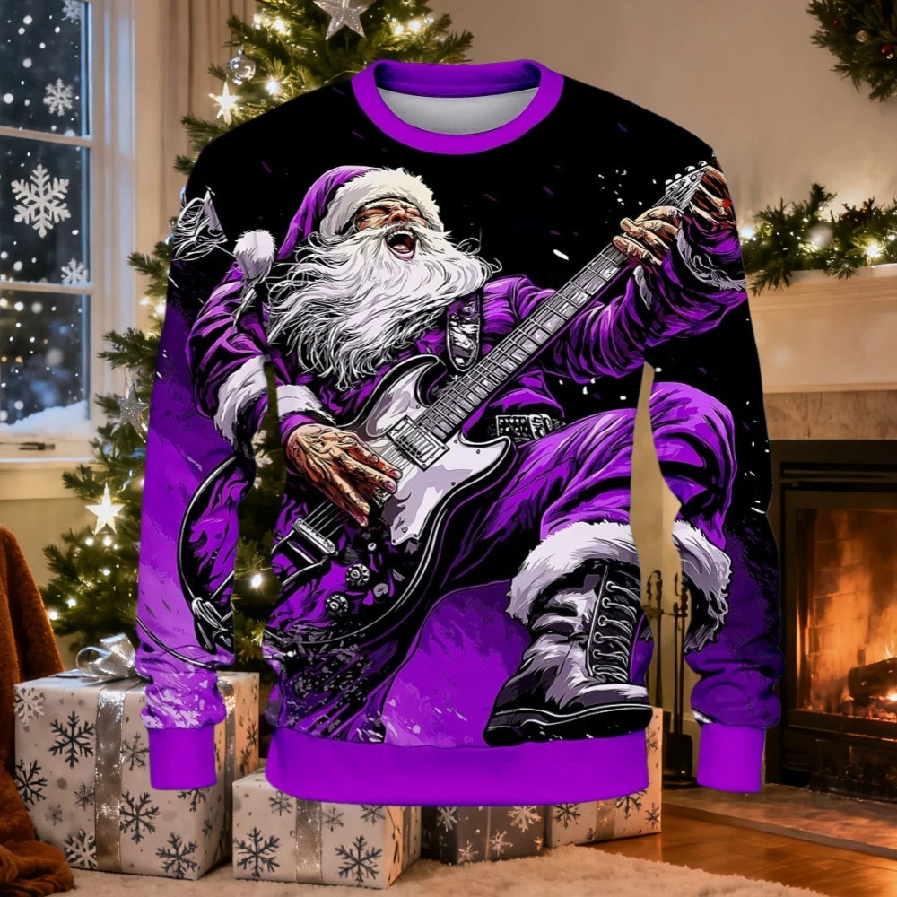 Christmas Men Women Sweatshirt 3D Printed Santa Claus Ugly Christmas Sweater Trendy Street Style Autumn Winter Casual Loose Tops