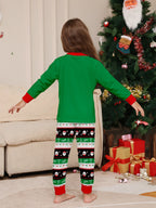 2025 Christmas Family Pajamas Set Santa Print Parent-child Matching Outfit Full Sleeve O Neck 2 Pcs Suit Sleepwear Xmas Look Pjs