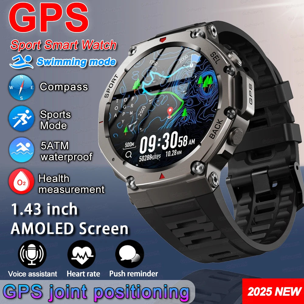 T-Rex 3 Ultra GPS Smart Watch 5 ATM Waterproof Built-in Dual-band GNSS Compass Military Sport Smartwatch Men 2025 New For Xiaomi