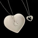 2Pcs/Set Simple Puzzle Heart Matching Pendant Couple Matching Necklace Couple Good Friends Ladies Men Hip Hop Sweater Chain