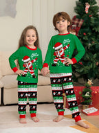 2025 Christmas Family Pajamas Set Santa Print Parent-child Matching Outfit Full Sleeve O Neck 2 Pcs Suit Sleepwear Xmas Look Pjs
