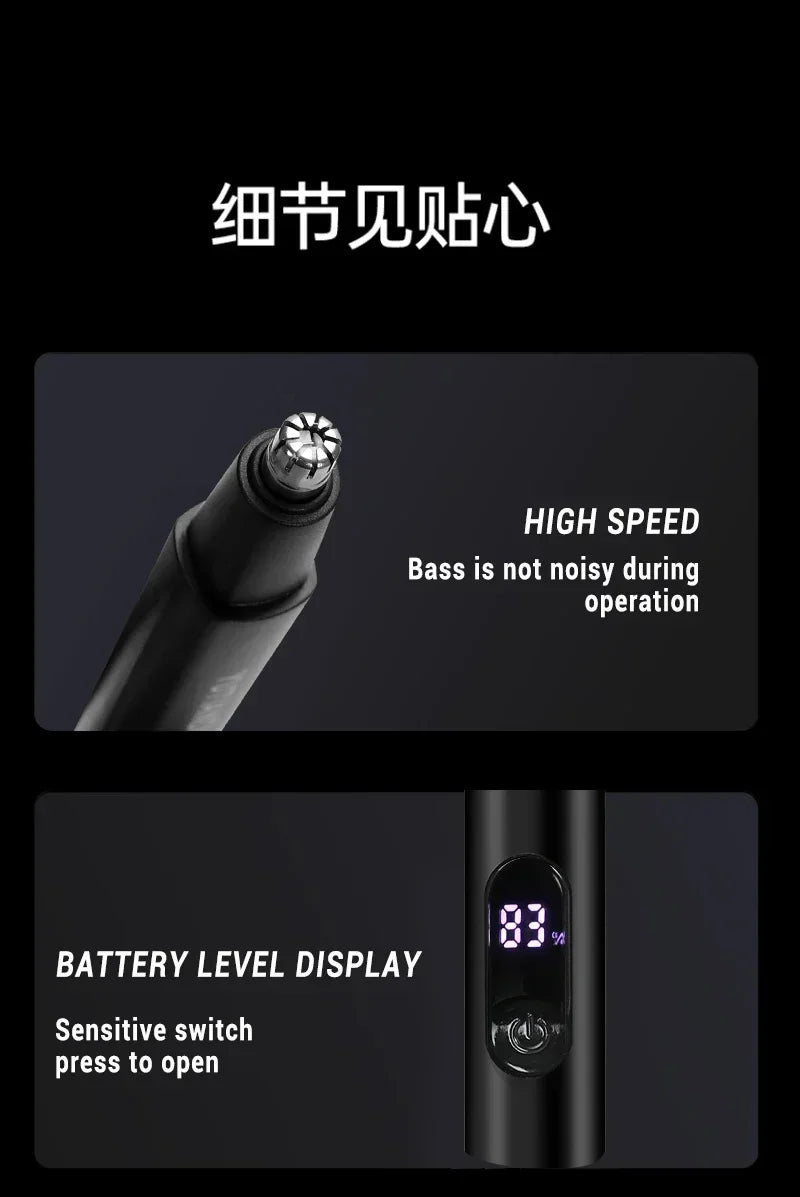 Recortadora eléctrica portátil 2 en 1 de vello de nariz y orejas 2024. Profesional, indolora y portátil.ow For Men