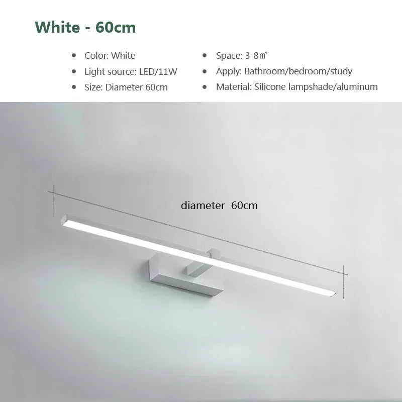 DINDALLED LED Bathroom Mirror Light, Modern Wall Sconce for Vanity Bedroom, Aluminum Home Decoration Line Lamp Fixture