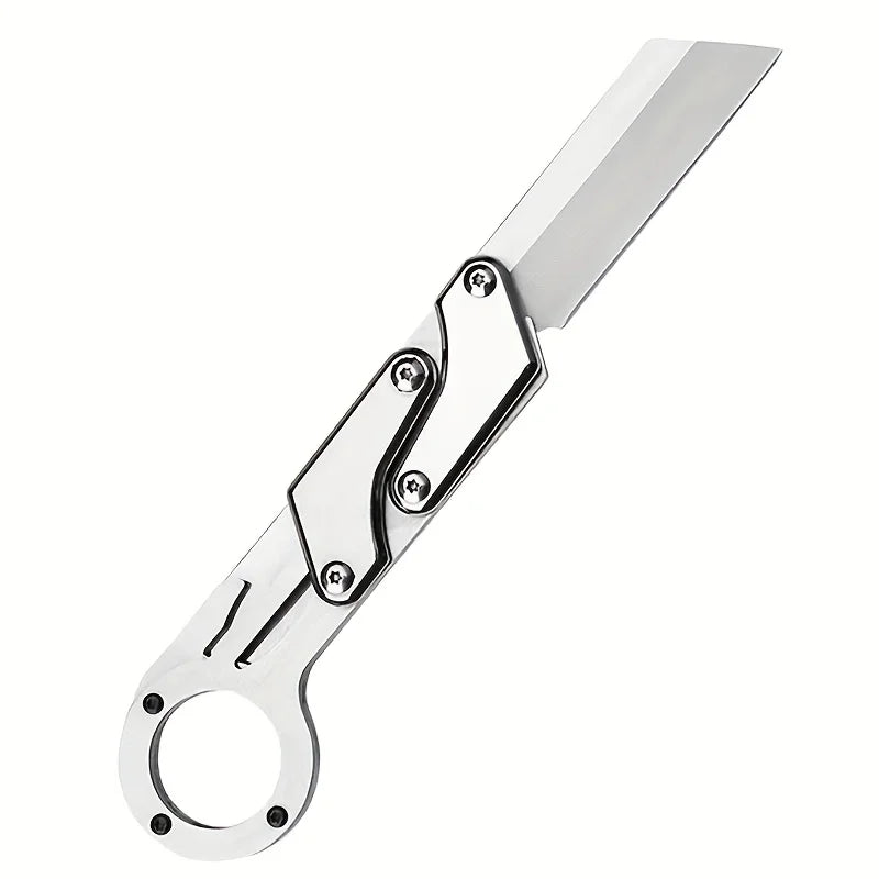 1pc, Multifunctional Folding Knife, Stainless Steel Pocket Knife, Creative Deformation Knife, Outdoor Survival Knife