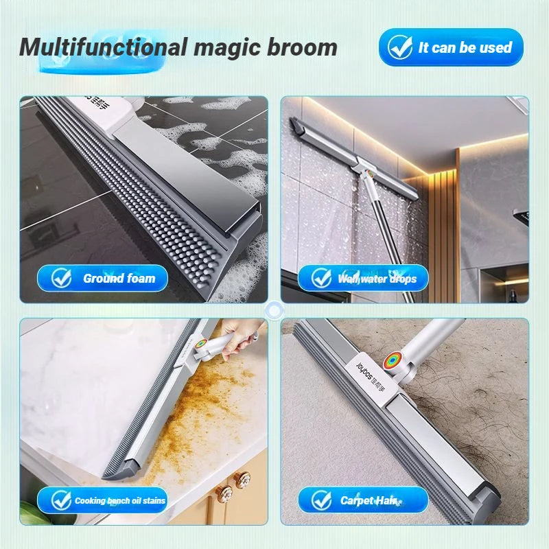 Silicone Scraper 50cm Wiper Floor Mop 360 Complete Household Magic Cleaning Broom Living Room Bathroom Cleaner Brooms Tool