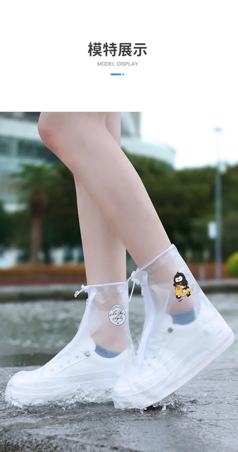 Silicone Waterproof Shoe Cover Unisex Shoes Protectors Rain Boots for Indoor Outdoor Rainy Reusable Quality non-slip shoe Cover