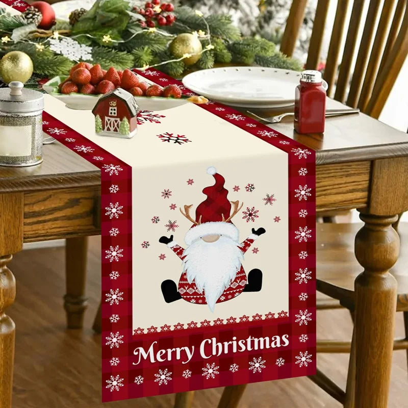 Christmas Gnome Table Runner Merry Christmas Decorations for Home 2025 Xmas Party Decor Navidad Natal Noel Gifts New Year 2026