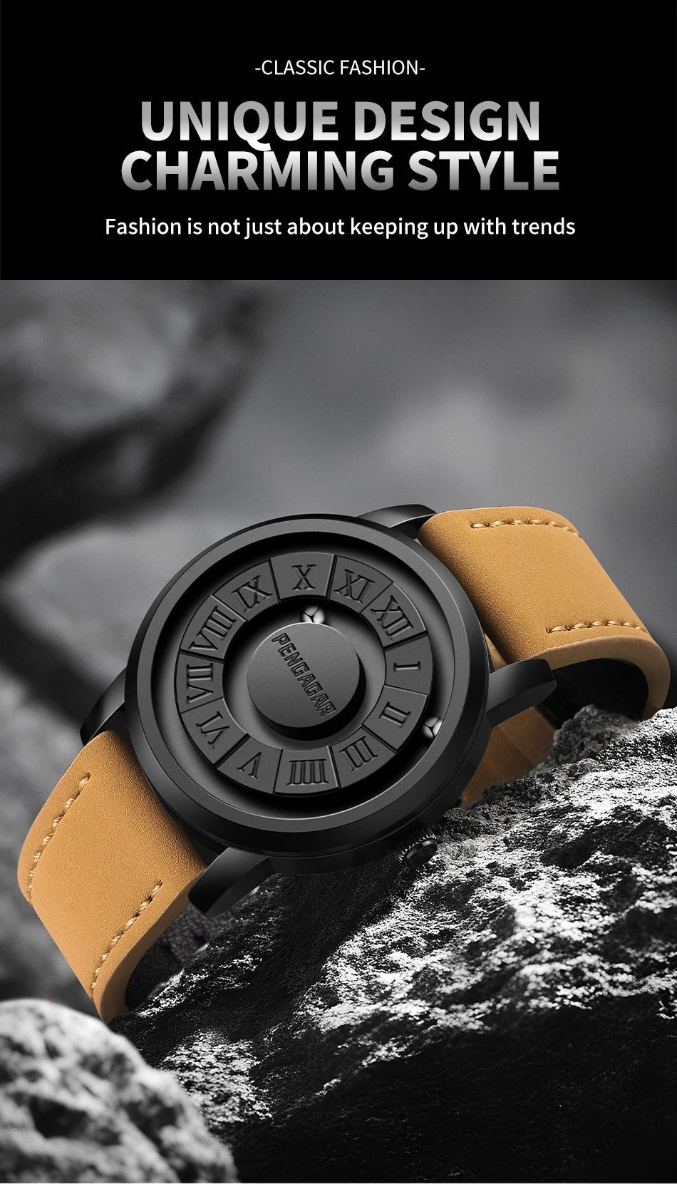 2025 Luxury Watch Men Creative Scrolling Pointer Magnetic Force Sport Watches Men Quartz Chronograph Man Clock Relogio Masculino