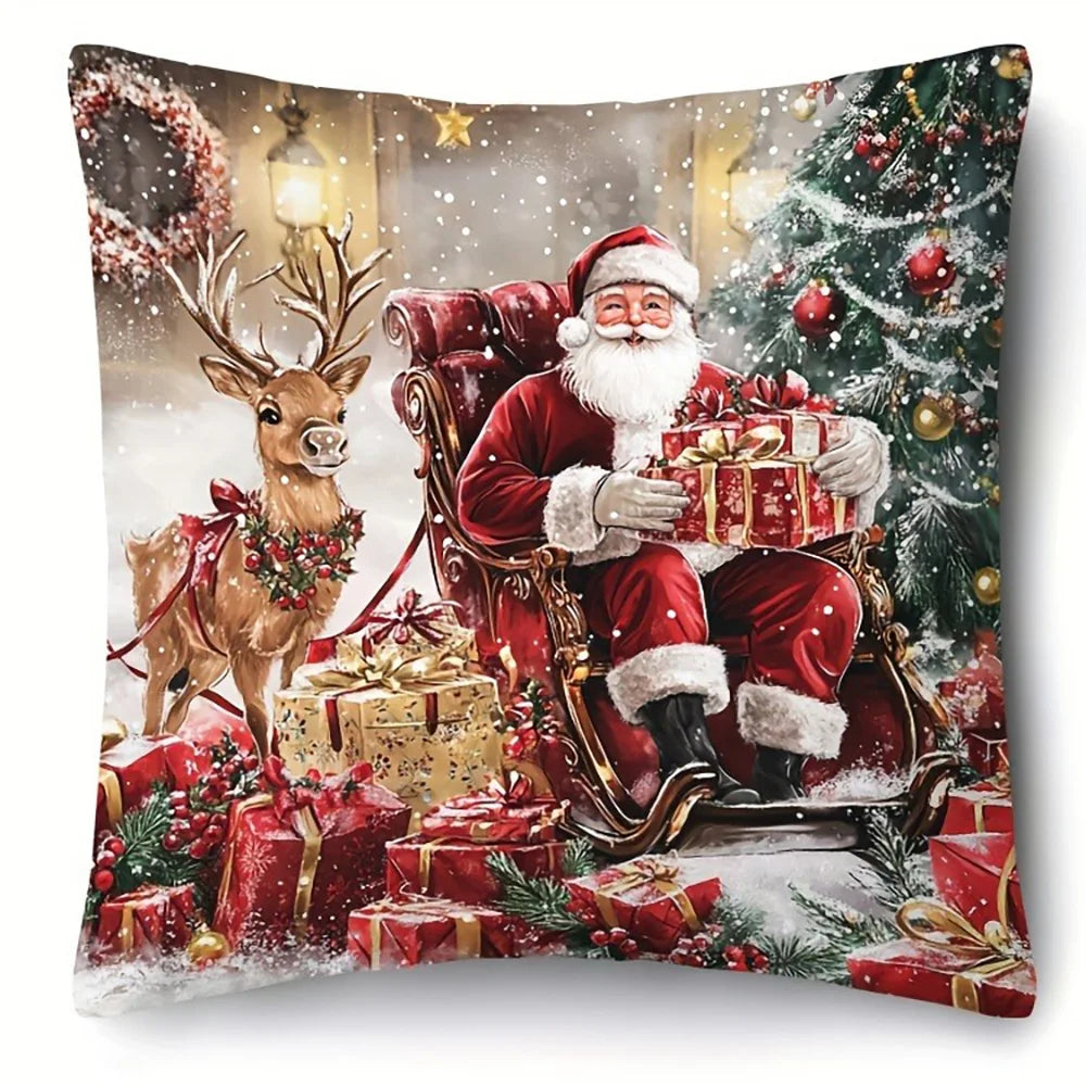 Christmas Pillowcases: Santa, Tree, Socks, Snowman - Festive Decor for Your Home Sofa room cushion cover home decoration gift