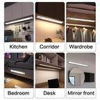 1pc LED Ultra-thin Motion Sensor Cabinet Light, Three-tone Light Counter Lighting, Magnetic USB Rechargeable Kitchen Night Light