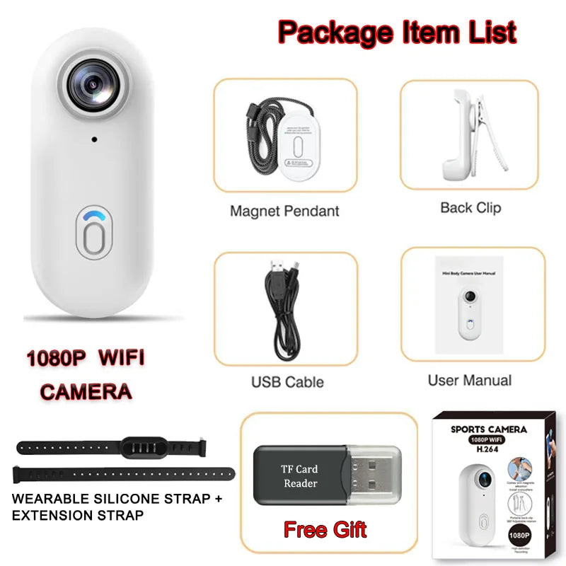 POV 4K Magnetic Body Cam Small Wireless Action Camera Magsafe Vlogging Recorder  YouTube Sports Ultra Portable Smart Pro Camera