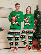 2025 Christmas Family Pajamas Set Santa Print Parent-child Matching Outfit Full Sleeve O Neck 2 Pcs Suit Sleepwear Xmas Look Pjs