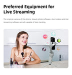 TOKQI M01 3-Axis Anti-Shake Handheld Gimbal Phone Stabilizer Foldable Holder Selfie Tripod with Fill Light for iPhone Smartphone