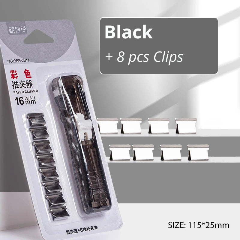Traceless Reusable Hand Clamp Push Stapler, Paper Book File, Office, School Student Binder, Binding Tools, Supplies Accessories