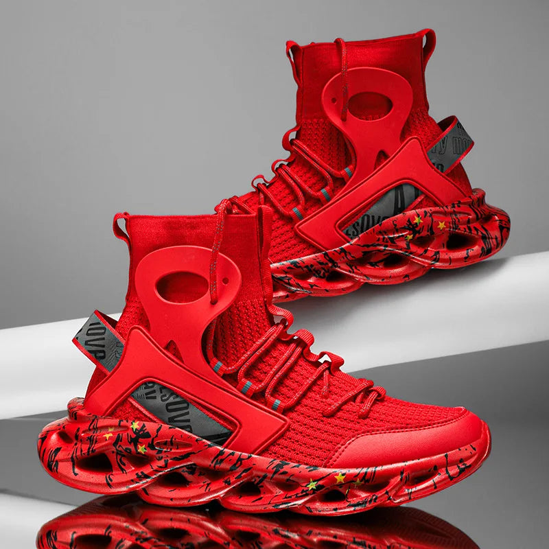 Street Red High Top Sneakers Man Fashion Platform Designer Running Shoes For Men Original Breathable Casual Men's Sports Shoes