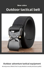 Tactical Waist Belt Durable Automatic Buckle Quick Release Elastic Belt Outdoor Adventure Training Belt Men's Trouser Belt Black