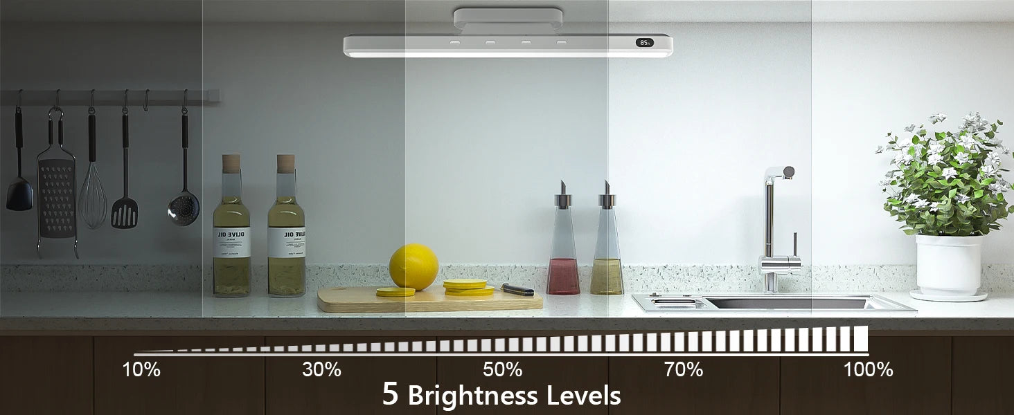 WILLED 5W Dimmable Mirror Lights 3 Colors Adjustable Makeup Light with 120 LED 2500mAh Rechargeable Under Cabinet Led Lights