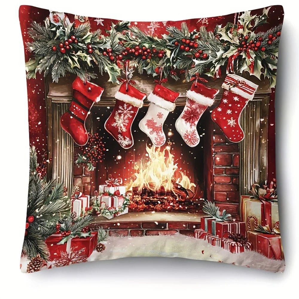 Christmas Pillowcases: Santa, Tree, Socks, Snowman - Festive Decor for Your Home Sofa room cushion cover home decoration gift