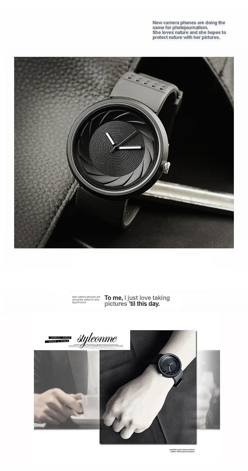 2023 men's gift Enmex creative industrial Lens and prism wristwatch coil design light sports fashion quartz watches