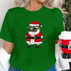Navidad Cartoon Pepe Christmas T-Shirt Men Funny Santa Claus Frog Graphic Unisex Cotton Short Sleeve Casual Cute Streetwear Men