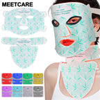 LED 8 Colors Face Mask and Neck Red Light  Near Infrared Therapy Anti Aging Wrinkle Acne Pore Oil Control Skin Tighten Whiten