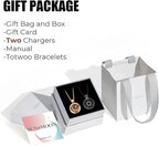 TOTWOO Sun & Moon Touch Necklaces with Agate Vibration & Light Up Necklace For Long Distance Relationship Gifts Couples Necklace